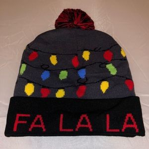 Womens Christmas Ornament Pom Beanie Hat OS